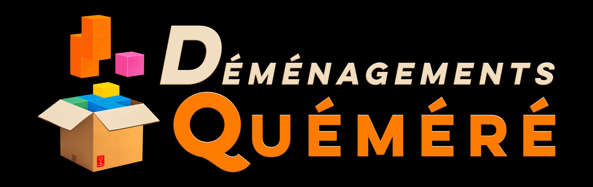 Demenagements Quemere Demenageur Lannion Logo HD Fond Noir